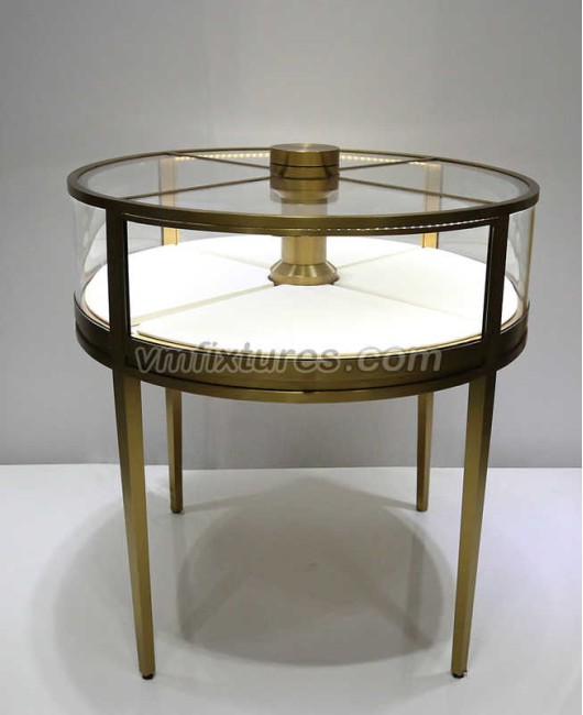 Commercial Custom Design Modern Retail Round Wooden  Jewelry Display Case