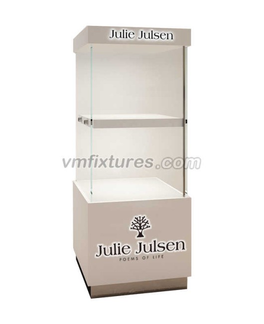 High End Custom Retail Freestanding  Retail Portable Glass Jewelry Display Case