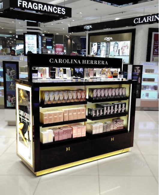 Creative Design Custom Round Perfume Cosmetic Retail Display Luxury Cosmetic Display Shelves
