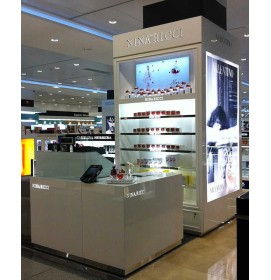 Creative Design Custom Retail Cosmetic Display Showcase Luxury Cosmetic Kiosk
