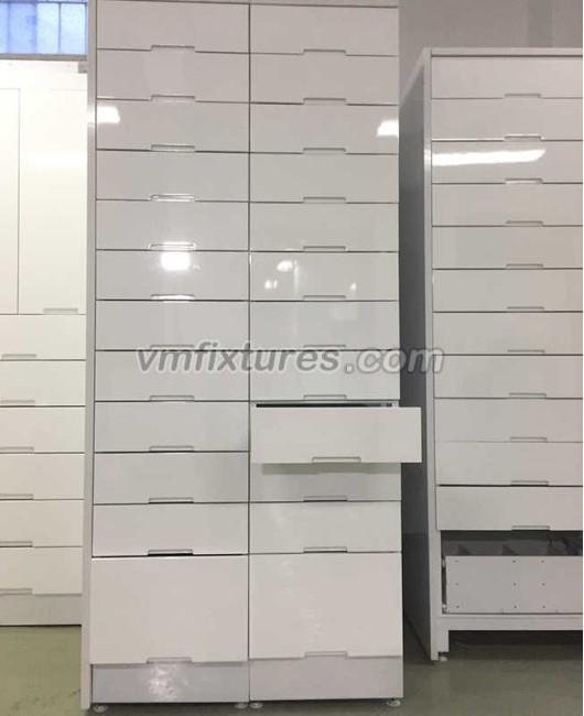 Creative Modern Wall Mount White Metal Chemist Pharmacy Drawer Cabinet
