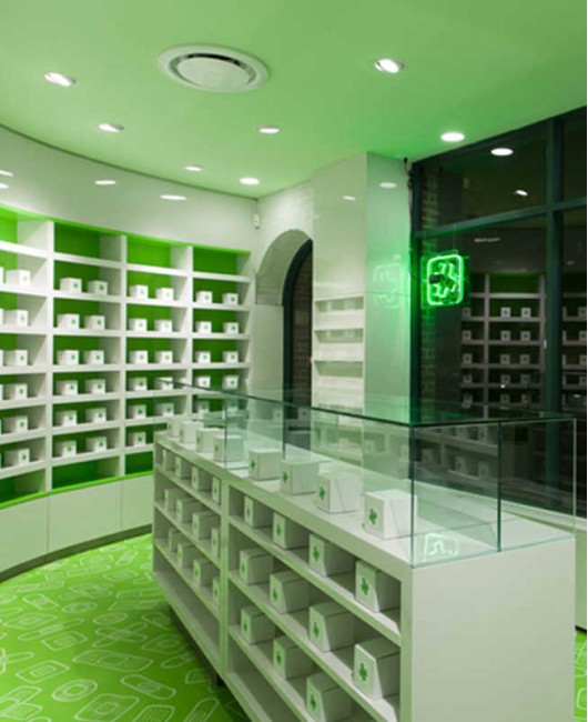 Custom Creative Modern Retail Modern Pharmacy Medical Shop Counter Furniture Design