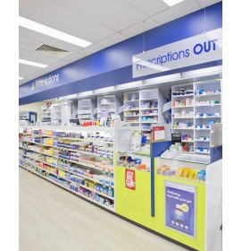 Custom Creative Modern Retail Modern Medical Store Display Design