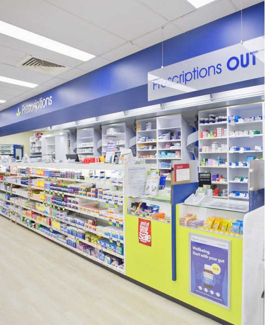 Custom Creative Modern Retail Modern Medical Store Display Design