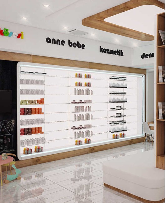 Custom Creative Modern Retail Wooden Medical Shop Racks