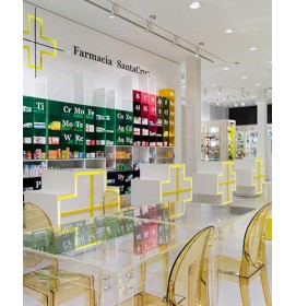 Custom Creative Modern Retail Modern Small Interior Design for Medicine Retail Shop