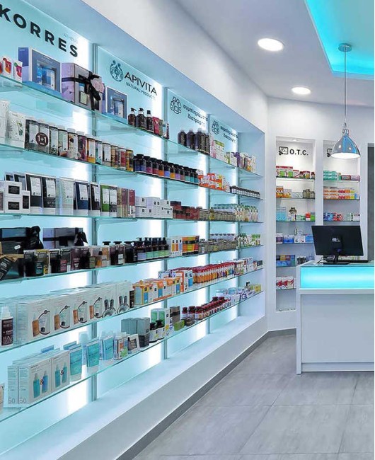 Creative Modern Retail Wooden Medical Pharmacy Store Design