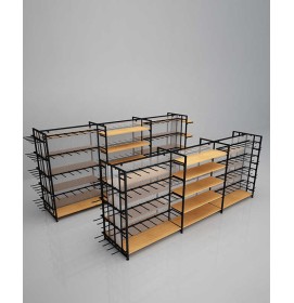 Creative Modern Store Shelves Retail Black Gondola Shelving