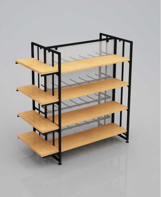 Creative Modern Store Shelves Black Retail Gondola Shelving