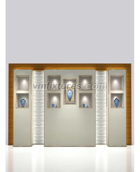 Custom Innovative Design Commercial Wall Mounted Display Showcase For Jewelry Store