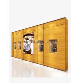 Luxury Retail Custom Design Wall Mounted Jewelry Display Cabinet