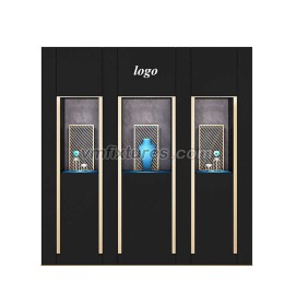 Design del bancone dell'esposizione del negozio di orologi in legno di fascia alta