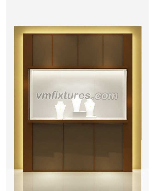 Luxury Wooden Wall Mpunted Jewelry Display Cabinet Design