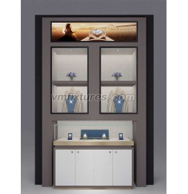Luxury Wooden Wall Mounted Jewelry Display Cabinet