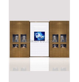Luxury Wooden Wall Mounted Jewelry Display Cabinet Showcase