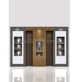 Commercial Luxury Wooden Wall Mounted Jewelry Display Cabinet Design