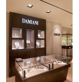 Commercial Modern Retail Wooden Custom Wall Mounted Jewelry Shop Display Showcase Design