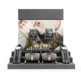 Giá trưng bày đồng hồ nhung xám cao cấp mới