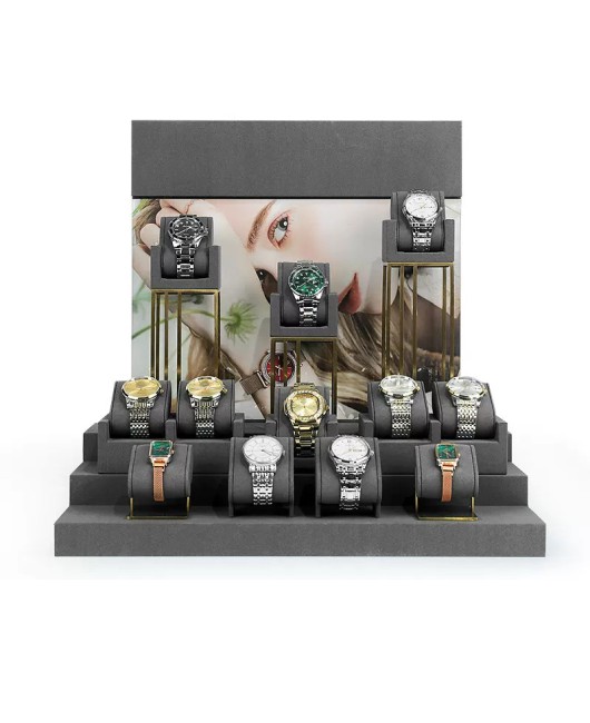 Popular Gray Velvet Watch Display Stands For Sale