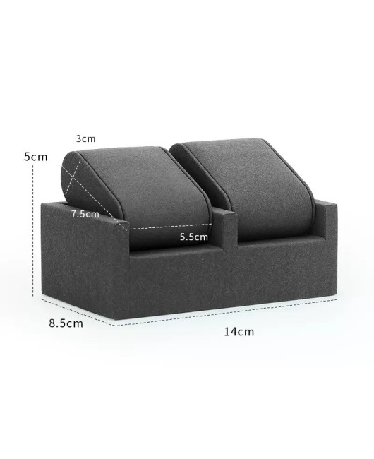 Popular New Gray Velvet Double Wrist Watch Display Stands For Sale