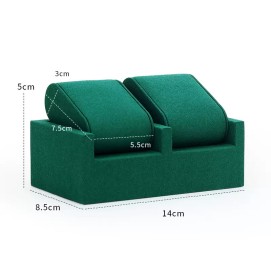 Popular New Green Velvet Double Wrist Watch Display Stands For Sale