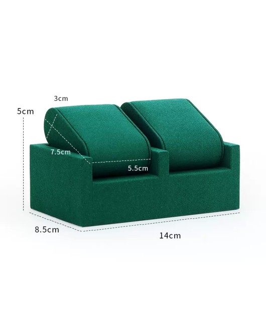 Popular New Green Velvet Double Wrist Watch Display Stands For Sale
