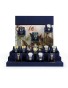New Gold Metal Navy Blue Velvet Watch Display Stands For Sale