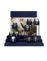 New Gold Metal Navy Blue Velvet Watch Showcase Display Set