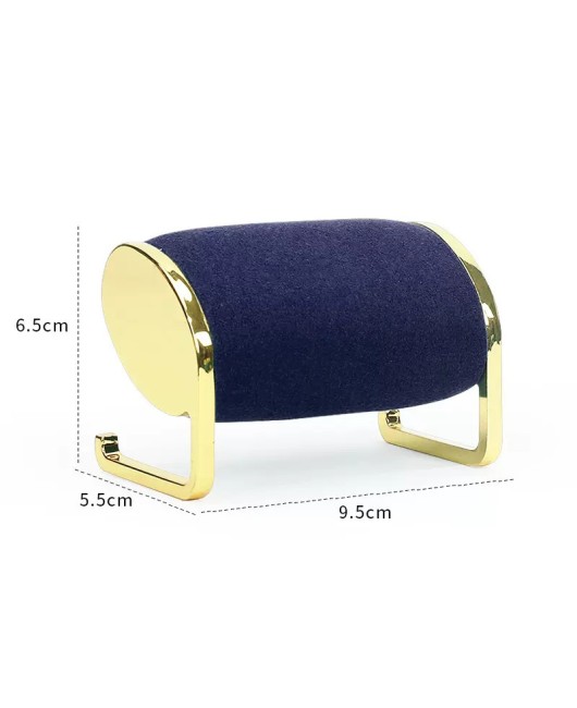 Popular Luxury Gold Metal Navy Blue Velvet Watch Display Stand For Sale