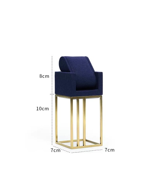 Popular New  Gold Metal Navy Blue Velvet Watch Display Stands For Sale