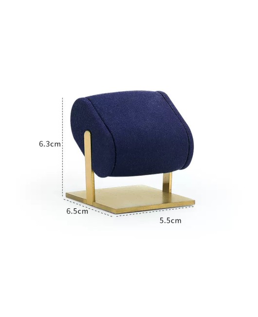 Popular New Luxury Gold Metal Navy Blue Velvet Watch Display Stand