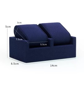 Popular New Navy Blue Velvet Double Wrist Watch Display Stands For Sale