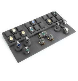Luxe nieuwe grijze fluwelen horlogedisplaytray voor de detailhandel te koop