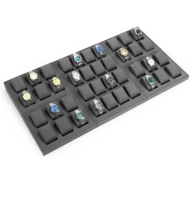 New Gray Velvet Watch Display Trays