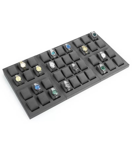 New Gray Velvet Watch Display Trays