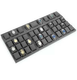 Popular Gray Velvet Watch Display Trays