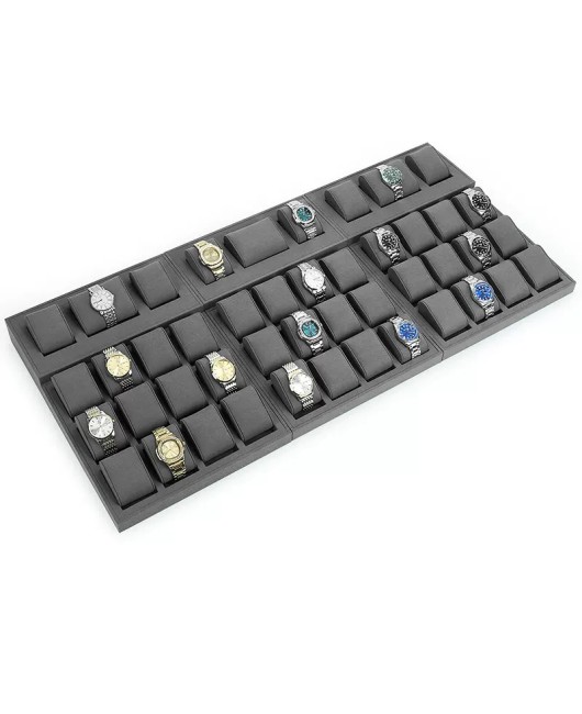 Popular Gray Velvet Watch Display Trays
