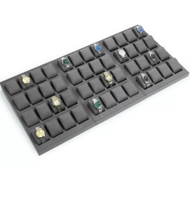 Popular Luxury Gray Velvet Watch Display Trays