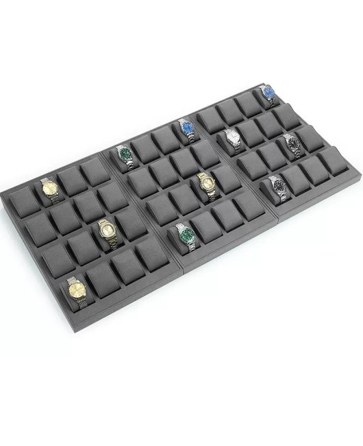 Popular Luxury Gray Velvet Watch Display Trays