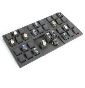 Populaire luxe grijze fluwelen horlogedisplaytrays te koop
