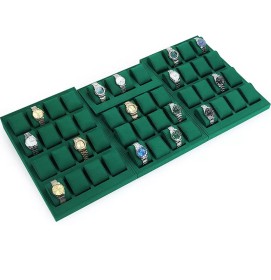 Retail Green Velvet Watch Display Set