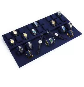 Modern Luxury Navy Blue Velvet Watch Display Tray