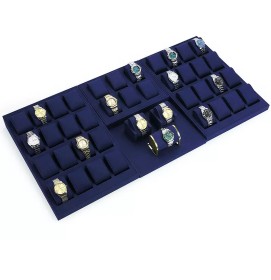 Moderne nieuwe marineblauwe fluwelen horlogedisplaytrays