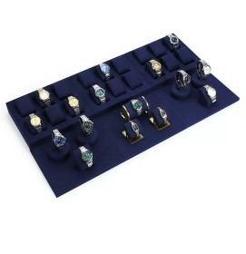 Modern Popular Navy Blue Velvet Watch Display Trays