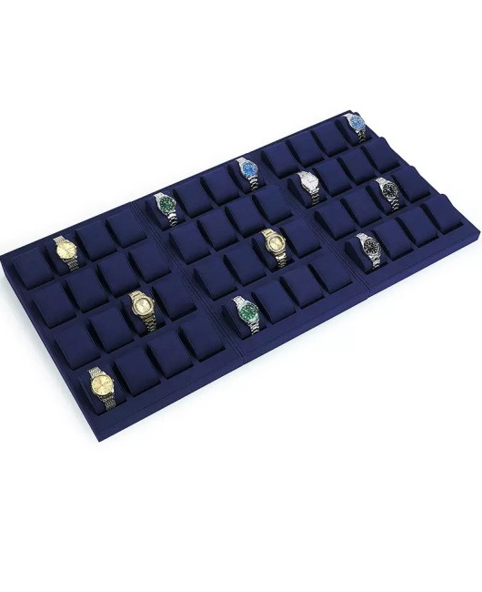 Popular New Navy Blue Velvet Watch Display Trays