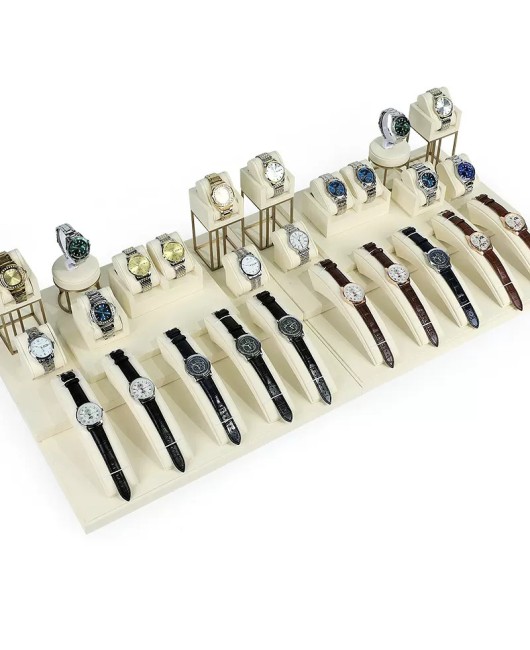 High End New Off White Velvet Watch Display Stands