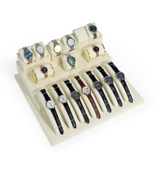 Popular Off White Velvet Watch Display Stands