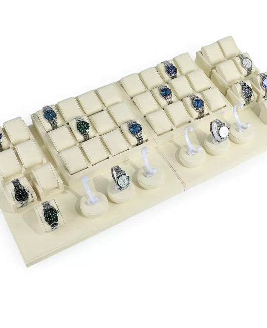 Retail Popular Off White Velvet Watch Display Sets For Sale
