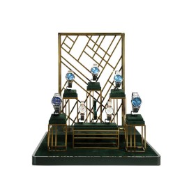 Luxury New Retail Green Watch Display Set For Sale
