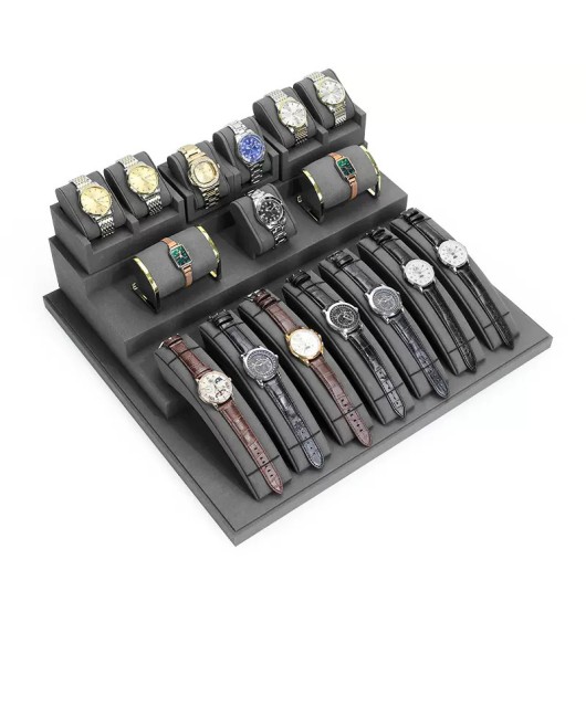 Creative New Dark Gray Velvet Watch Showcase Display Sets